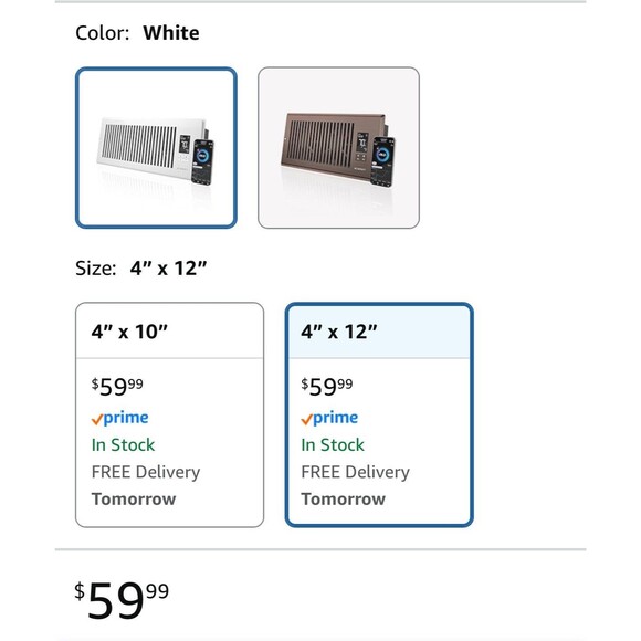 AC Infinity AIRTAP T4 White, Register Booster Fan for 4” x 12” Register Holes - Picture 2 of 9